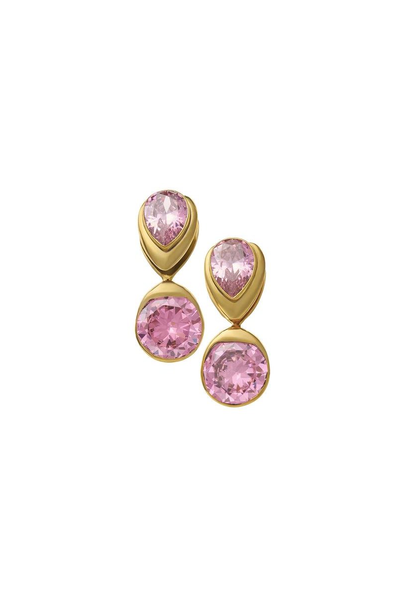 Изысканные тяжи с розовыми кристаллами Swarovski