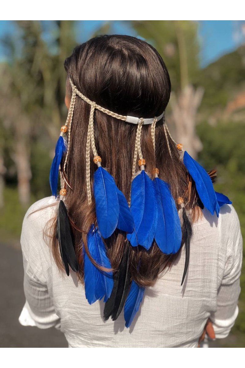 Headband with feathers