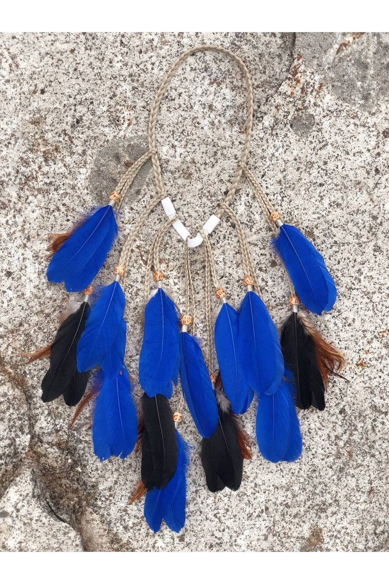 Headband with feathers