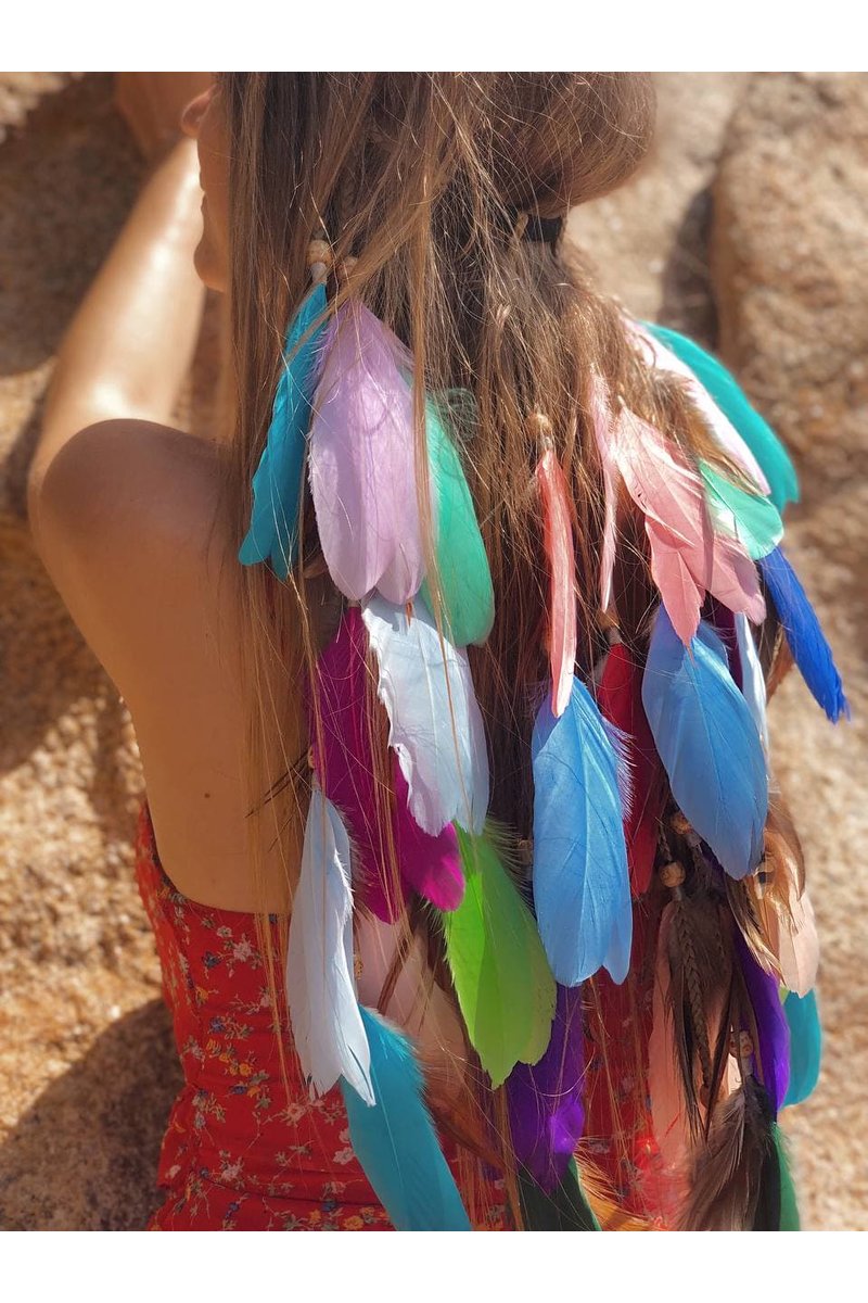 Headband with feathers