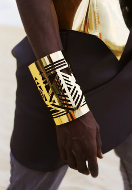 Men's bracelets made of mirror leather