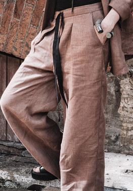 Женские брюки из стираного льна