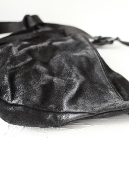 Кожаная сумка 129Y (M) черная