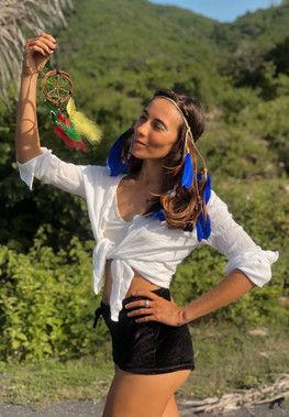 Headband with feathers