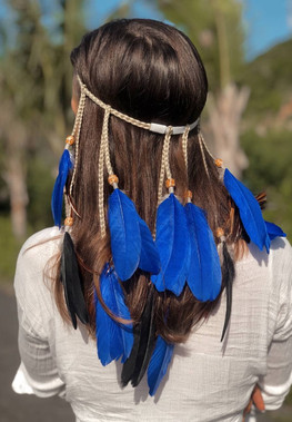 Headband with feathers