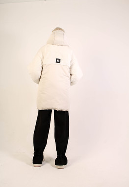 Комбинированная куртка белая